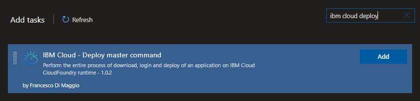 IBM Cloud - Deploy master command